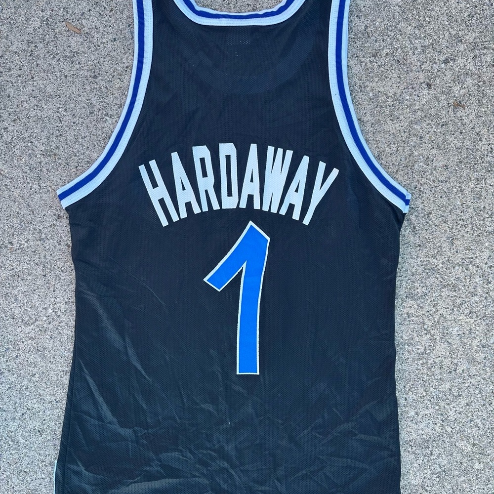PENNY HARDAWAY Orlando Magic #1 Jersey Black Vintage 90s Champion Men Sz 40 USA